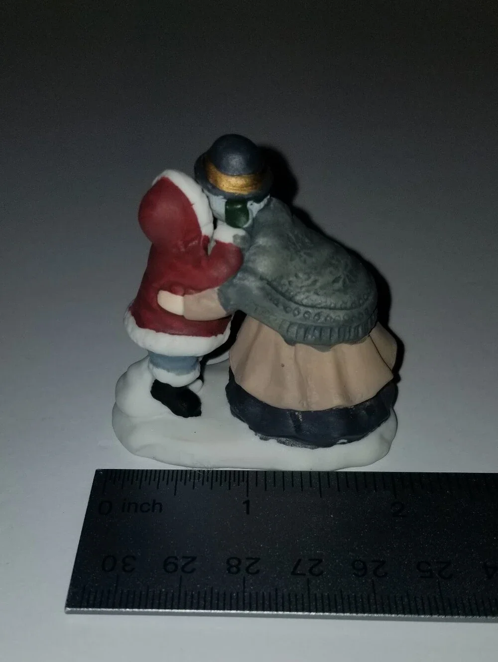 Holiday Figurine Grandma And Child Red Gray Decorative Home Holiday Village
